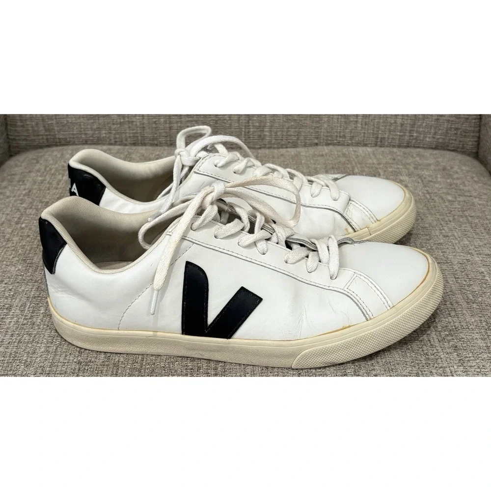 Veja Esplar Leather Sneakers White/Black Sz 10